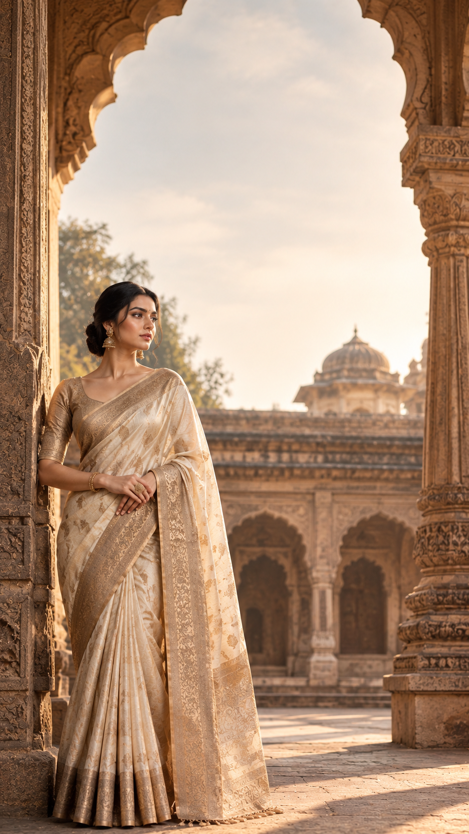 Timeless Traditions — champagne gold drape